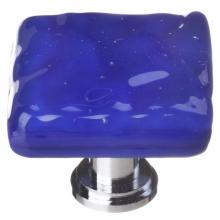Sietto K-221-PC - Glacier Deep Cobalt Blue Knob With Polished Chrome Base
