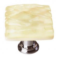 Sietto K-222-PC - Glacier Pale Yellow Knob With Polished Chrome Base