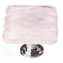 Sietto K-228-PC - Glacier Rose Knob With Polished Chrome Base