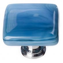 Sietto K-303-SN - Cirrus Marine Blue Knob With Satin Nickel Base