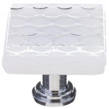 Sietto K-900-SN - Honeycomb White Knob With Satin Nickel Base