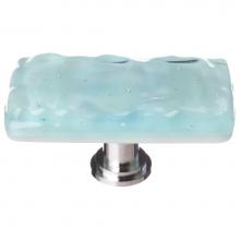 Sietto LK-208-SN - Glacier Light Aqua Long Knob With Satin Nickel Base