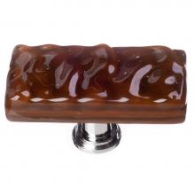 Sietto LK-209-PC - Glacier Woodland Brown Long Knob With Polished Chrome Base
