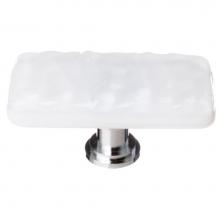 Sietto LK-212-PC - Glacier White Long Knob With Polished Chrome Base