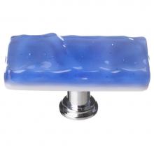 Sietto LK-219-PC - Glacier Sky Blue Long Knob With Polished Chrome Base