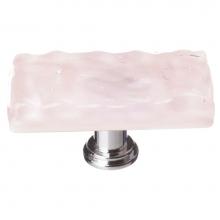 Sietto LK-228-SN - Glacier Rose Long Knob With Satin Nickel Base