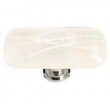 Sietto LK-500-PC - Cirrus Vanilla & White Mardi Gras Long Knob With Polished Chrome Base