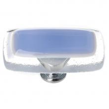 Sietto LK-704-SN - Reflective Sky Blue Long Knob With Satin Nickel Base