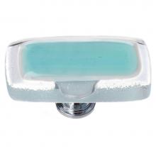 Sietto LK-708-SN - Reflective Aqua Long Knob With Satin Nickel Base