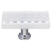 Sietto LK-900-PC - Honeycomb White Long Knob With Polished Chrome Base