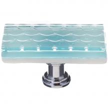 Sietto LK-901-PC - Honeycomb Light Aqua Long Knob With Polished Chrome Base