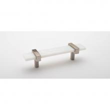 Sietto P-1901-5.5-SN - 5.5'' Adjustable White Pull With Satin Nickel Base