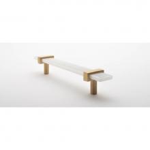 Sietto P-1901-7-SB - 7'' Adjustable White Pull With Satin Brass Base