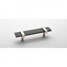 Sietto P-1902-5.5-PN - 5.5'' Adjustable Slate Gray Pull With Polished Nickel Base