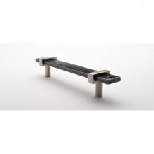 Sietto P-1902-7-SN - 7'' Adjustable Slate Gray Pull With Satin Nickel Base