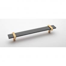 Sietto P-1902-9-SB - 9'' Adjustable Slate Gray Pull With Satin Brass Base