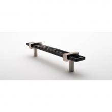 Sietto P-1903-7-SN - 7'' Adjustable Black Pull With Satin Nickel Base