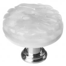 Sietto R-204-PC - Glacier Blue-Grey Round Knob With Polished Chrome Base