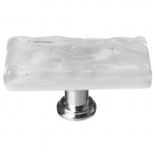 Sietto SLK-204-PC - Skinny Glacier Blue-Grey Long Knob With Polished Chrome Base