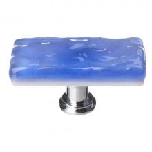 Sietto SLK-219-SN - Skinny Glacier  Aqua Long Knob With Satin Nickel Base