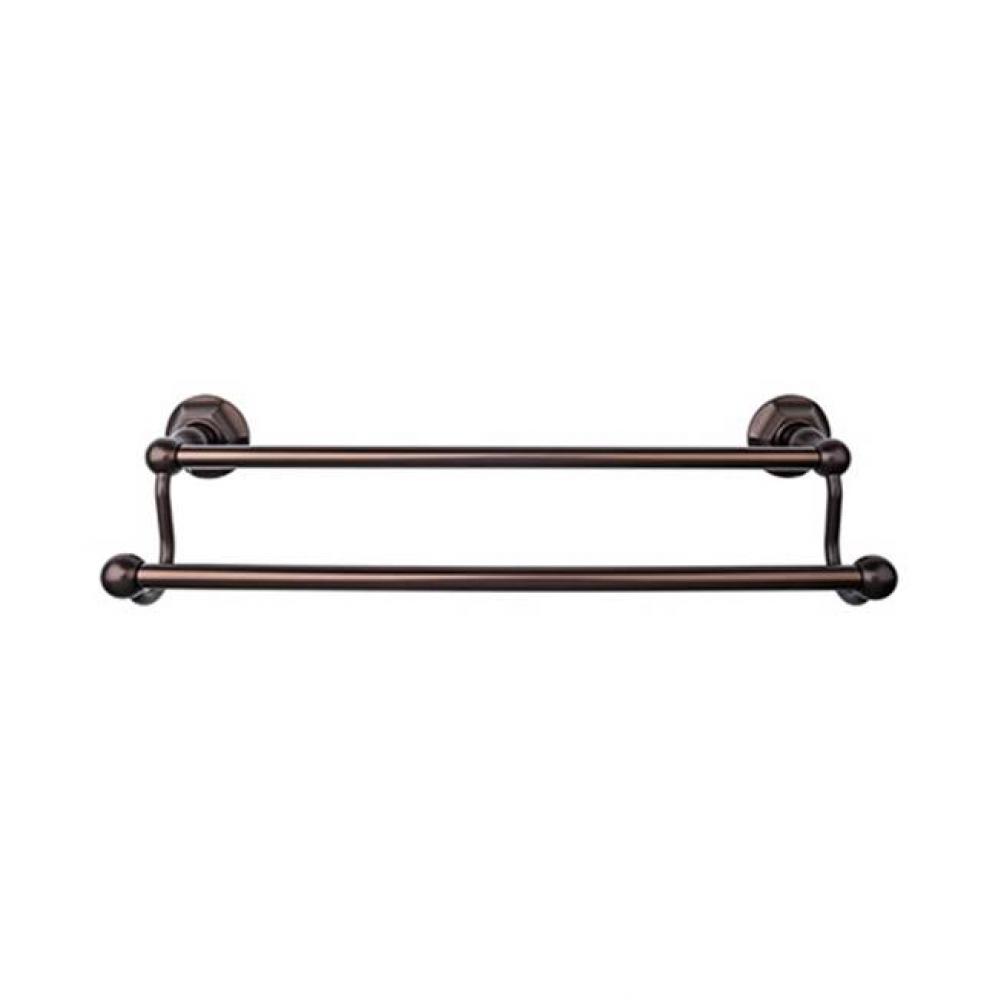 Edwardian Bath Towel Bar 30 Inch Double - Hex Backplate Oil Rubbed Bronze