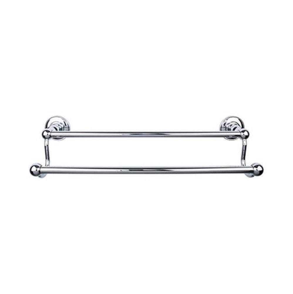 Edwardian Bath Towel Bar 30 Inch Double - Plain Bplate Polished Chrome