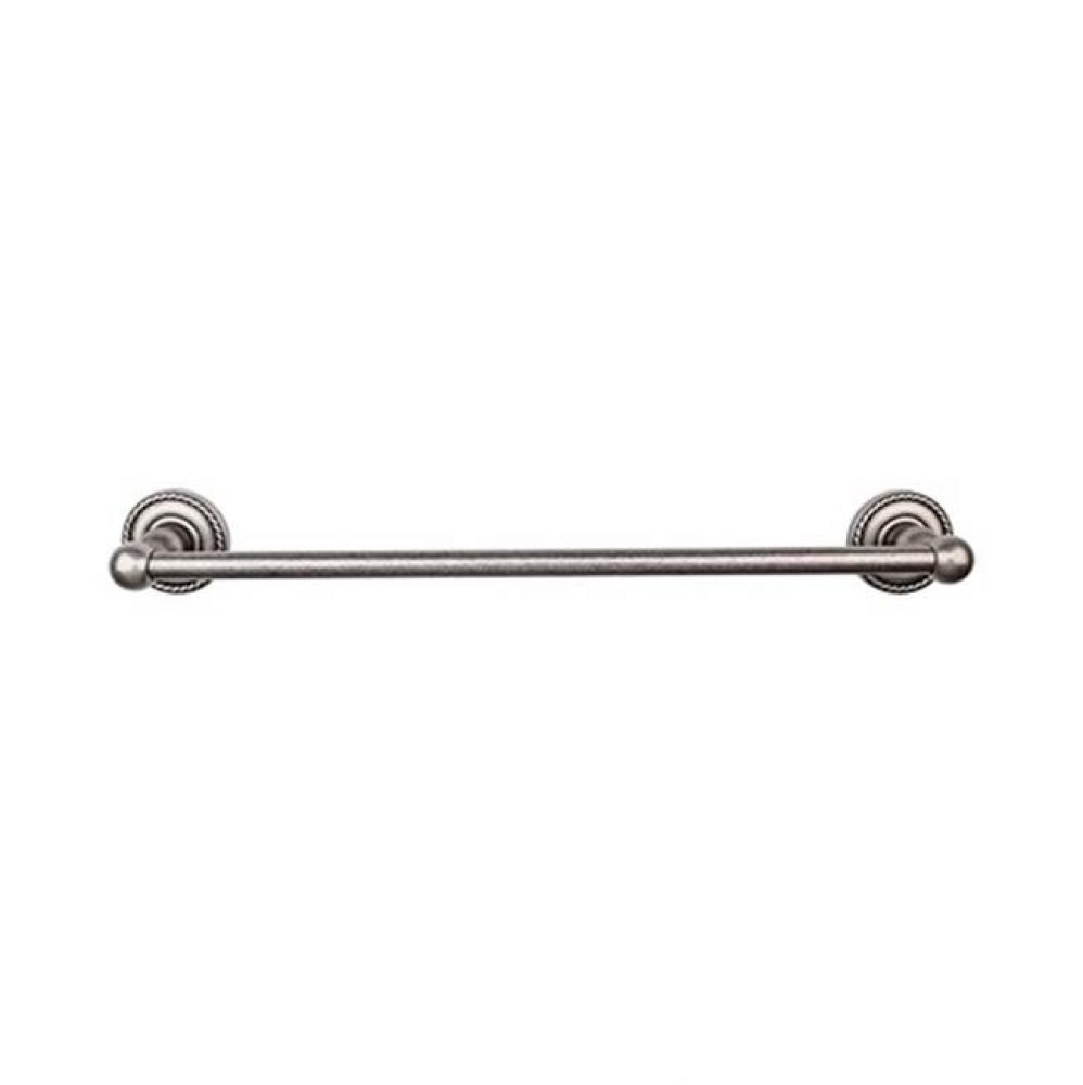 Edwardian Bath Towel Bar 18 In. Single - Rope Backplate Antique Pewter