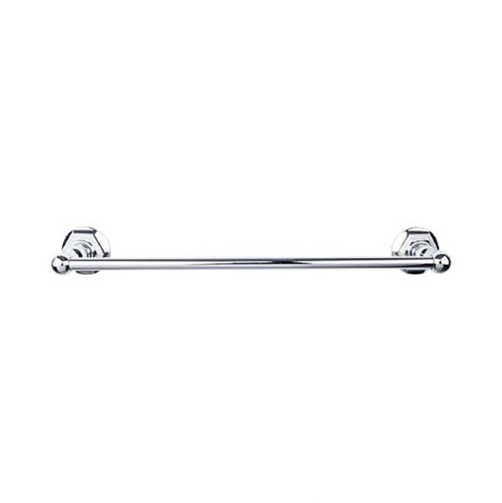 Edwardian Bath Towel Bar 18 Inch Single - Hex Backplate Polished Chrome