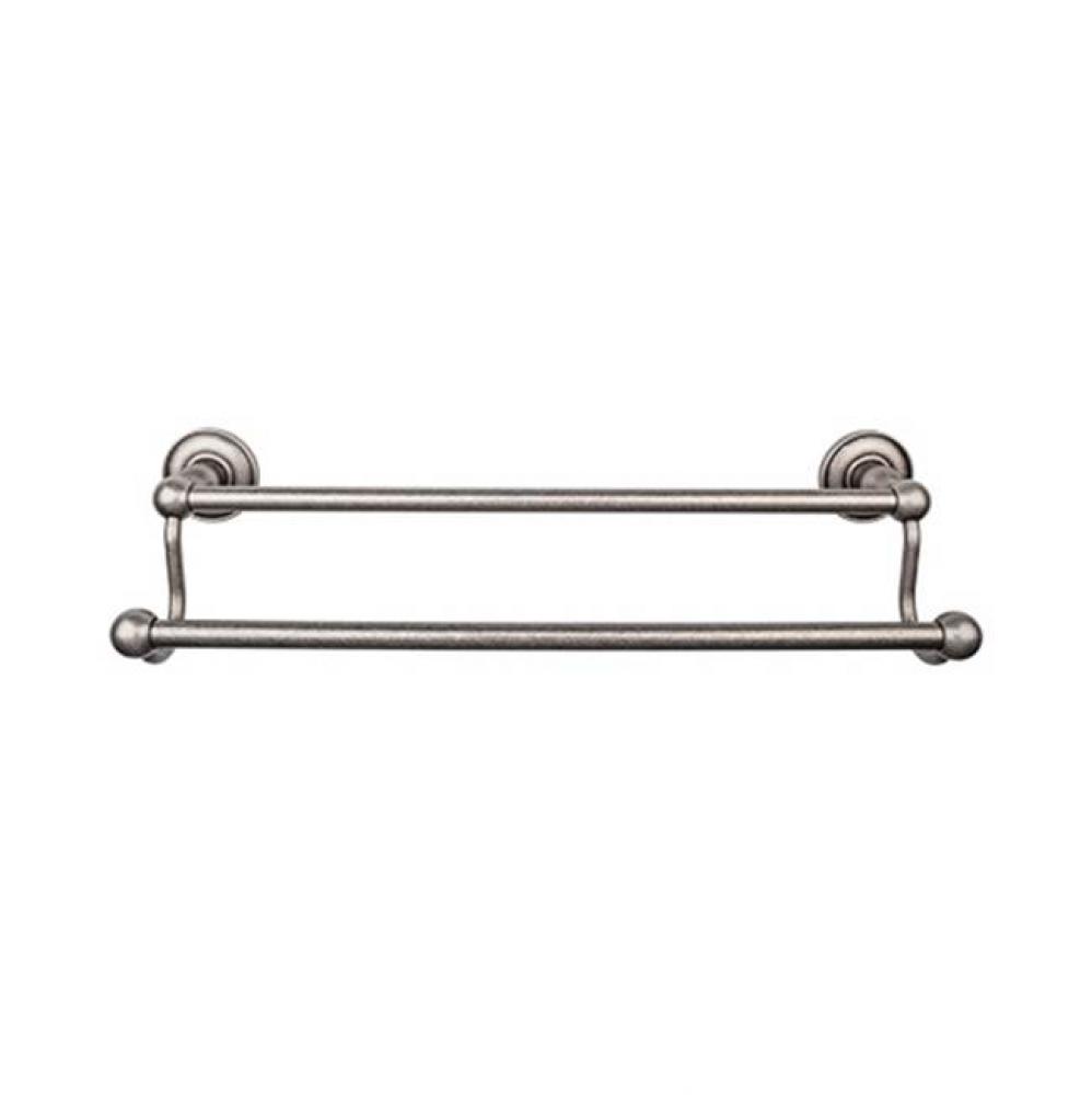 Edwardian Bath Towel Bar 18 Inch Double - Plain Bplate Antique Pewter
