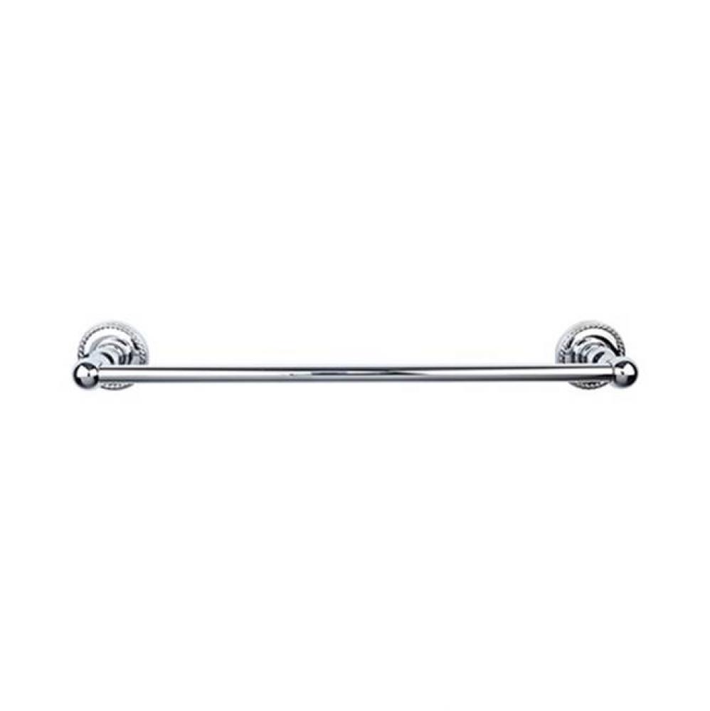 Edwardian Bath Towel Bar 24 In. Single - Rope Backplate Polished Chrome