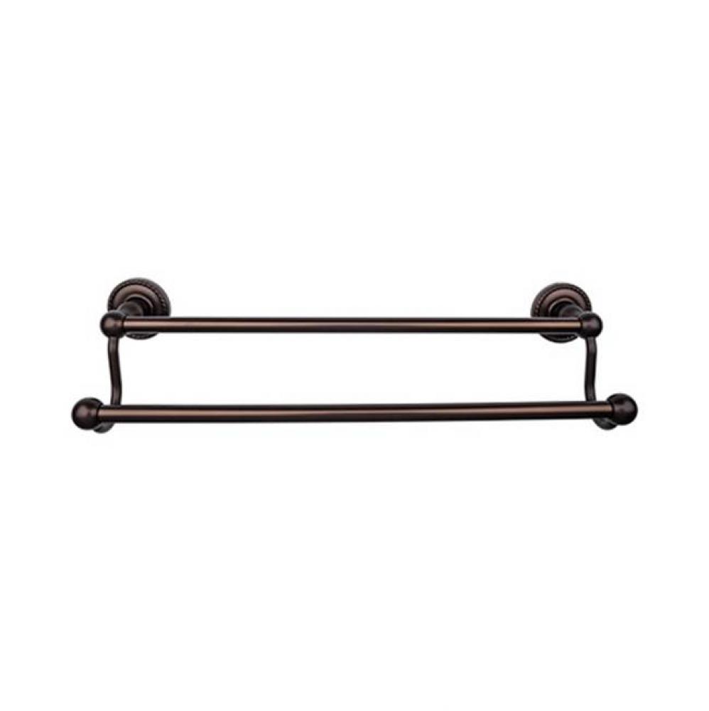 Edwardian Bath Towel Bar 24 In. Double - Rope Backplate Oil Rubbed Bronze