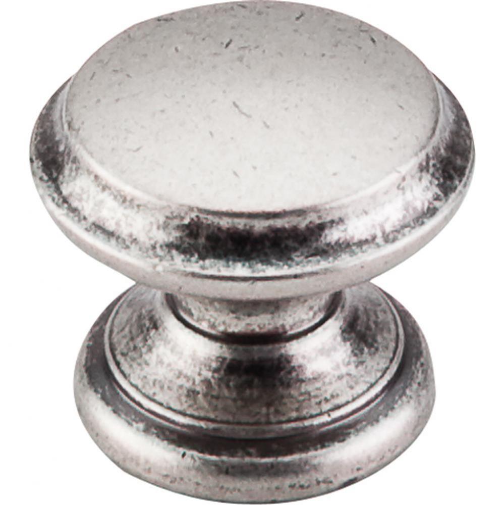 Flat Top Knob 1 3/8 Inch Pewter Antique