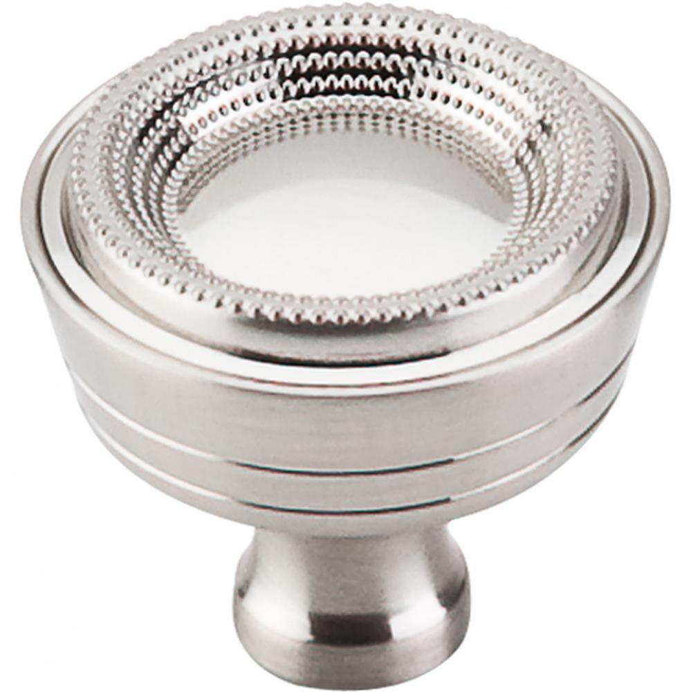Beaded Knob 1 5/16 Inch Brushed Satin Nickel