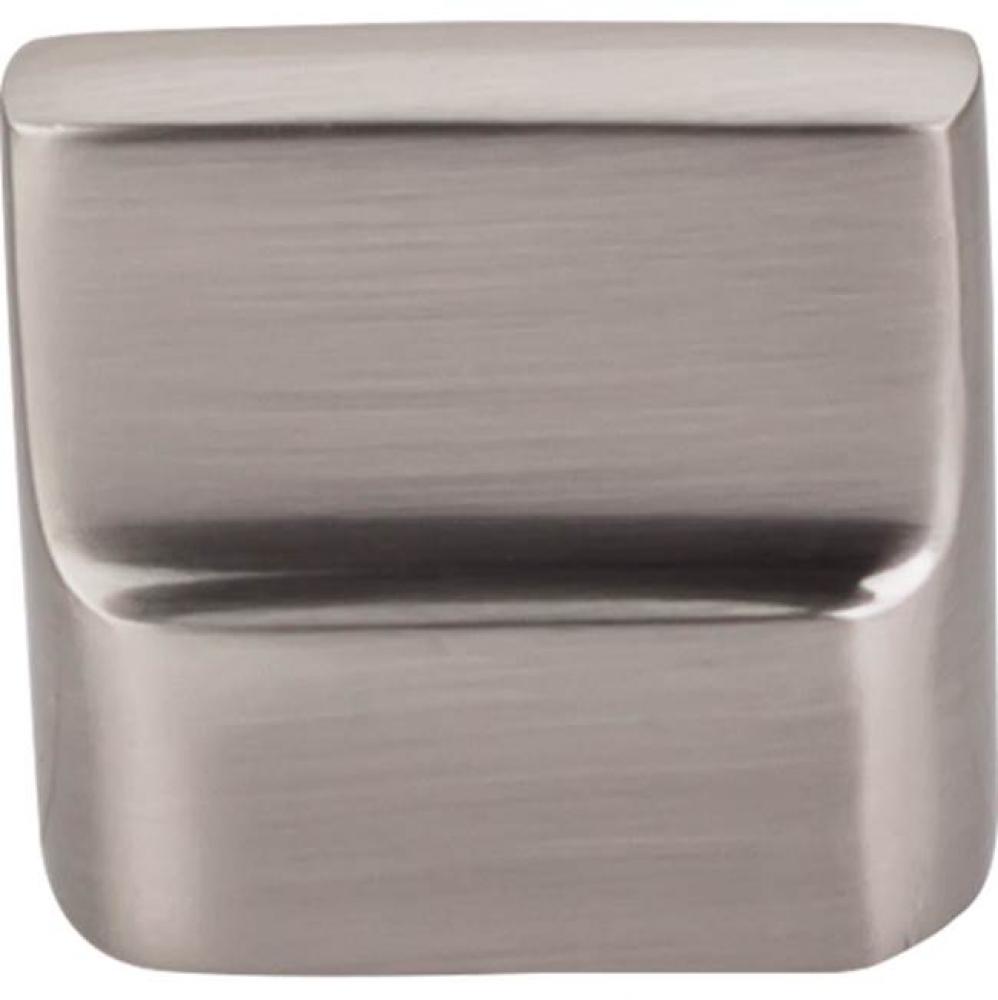 Aspen II Flat Sided Knob 7/8 Inch (c-c) Brushed Satin Nickel