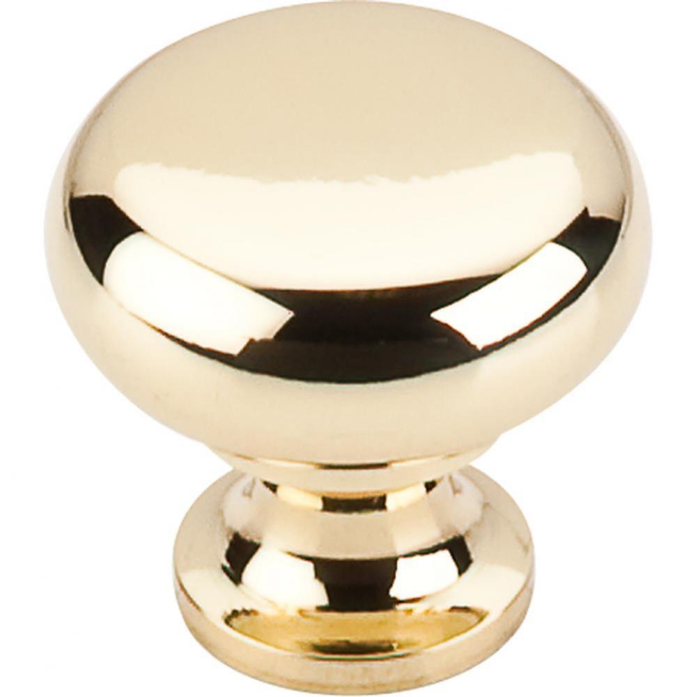 Flat Faced Knob 1 1/4 Inch Polished Brass