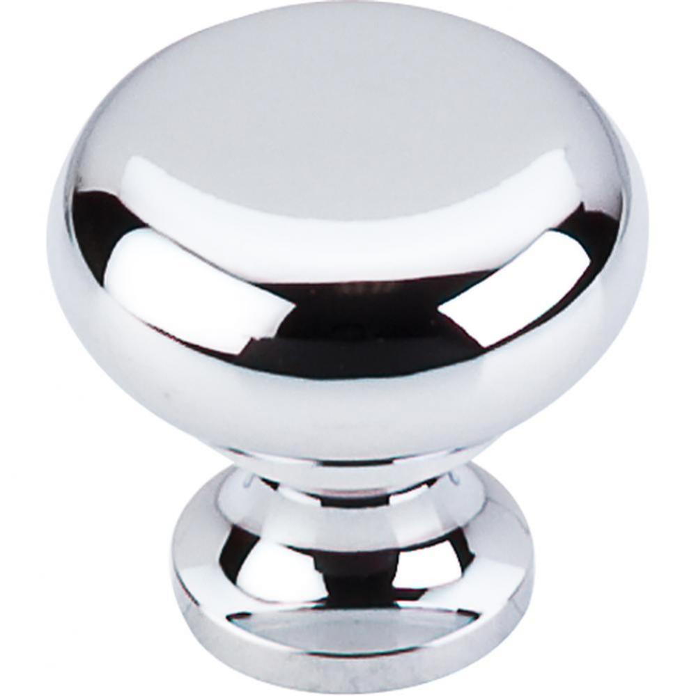 Flat Faced Knob 1 1/4 Inch Polished Chrome