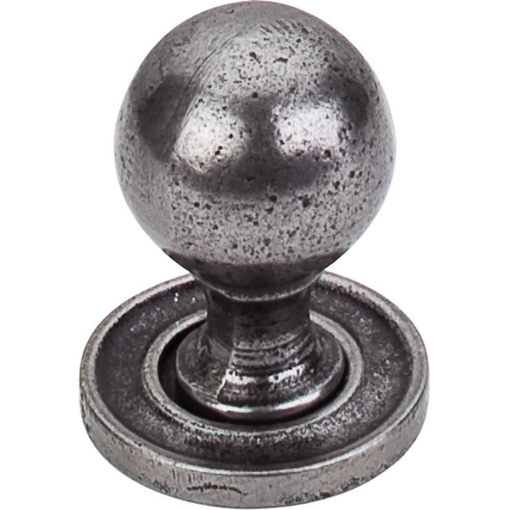 Paris Knob Smooth 1 1/4 Inch w/Backplate Cast Iron