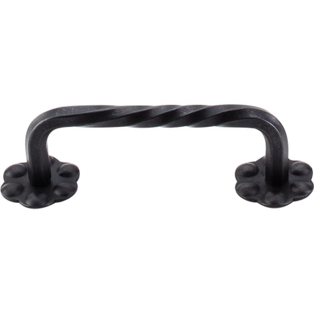 Thin Twist D Pull 3 5/32 Inch (c-c) w/Backplate Patina Black