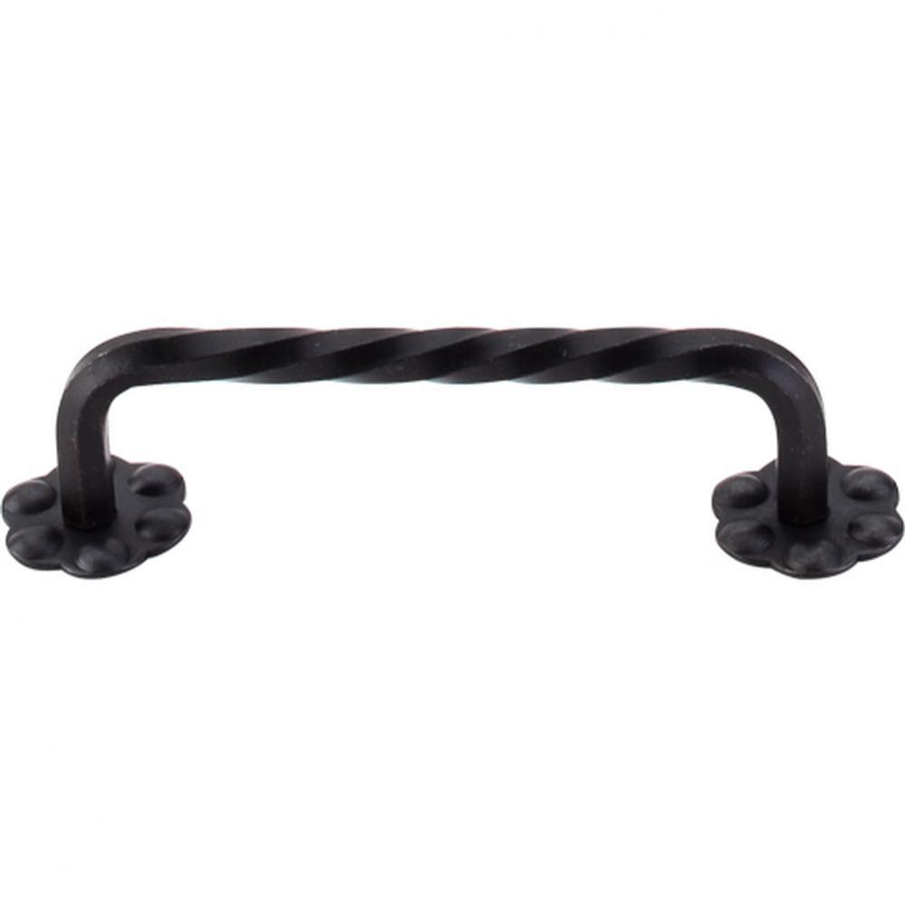 Thin Twist D Pull 3 15/16 Inch (c-c) w/Backplate Patina Black