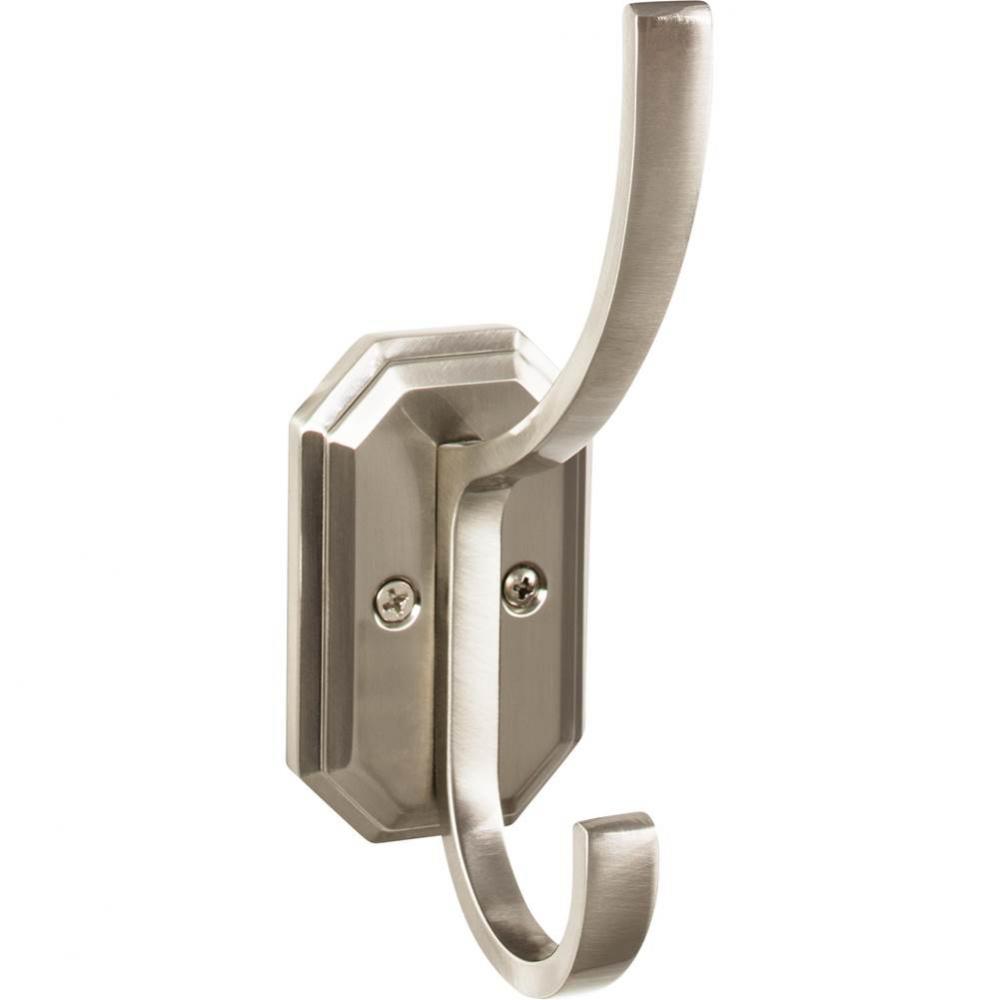 Emerald Hook 6 1/4 Inch Brushed Satin Nickel