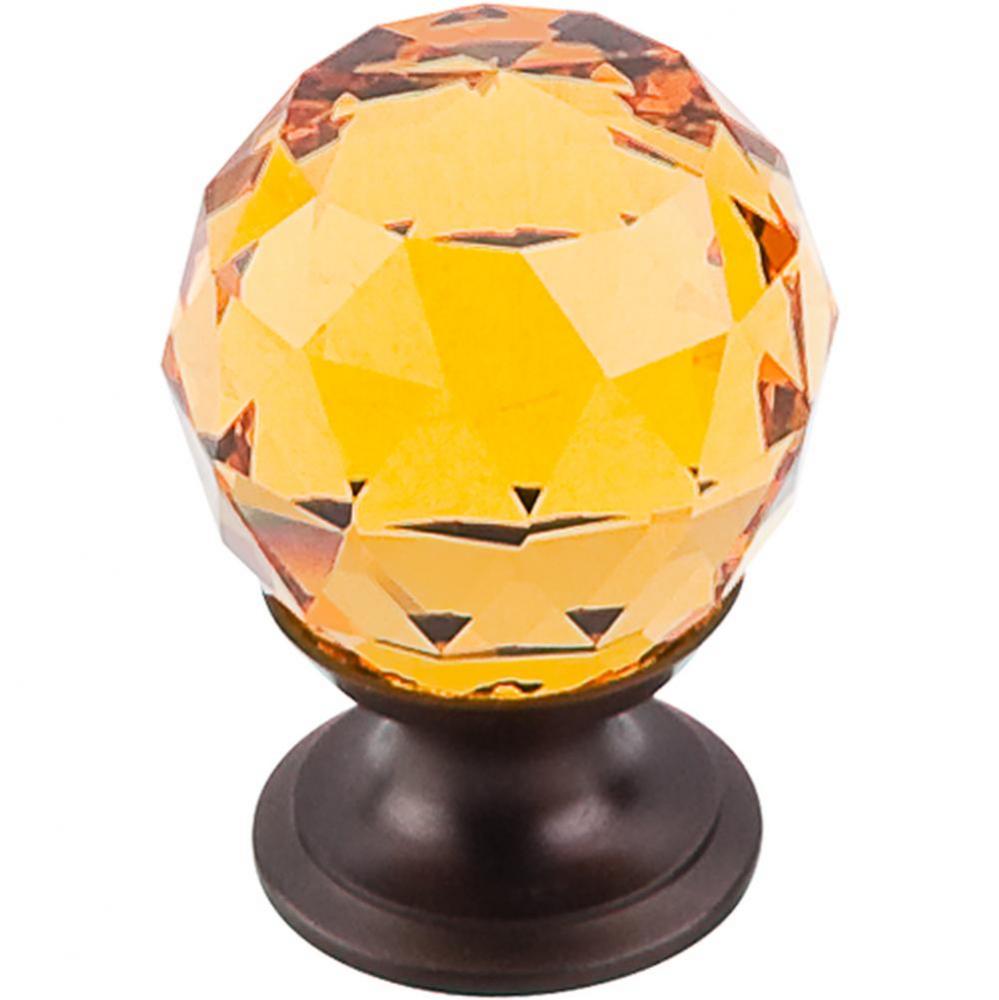 Amber Crystal Knob 1 1/8 Inch Oil Rubbed Bronze Base