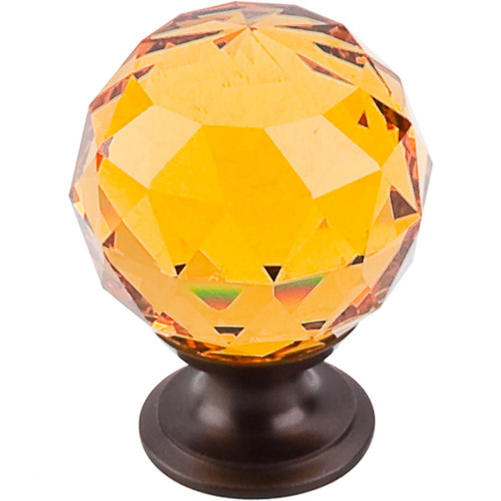 Amber Crystal Knob 1 3/8 Inch Oil Rubbed Bronze Base