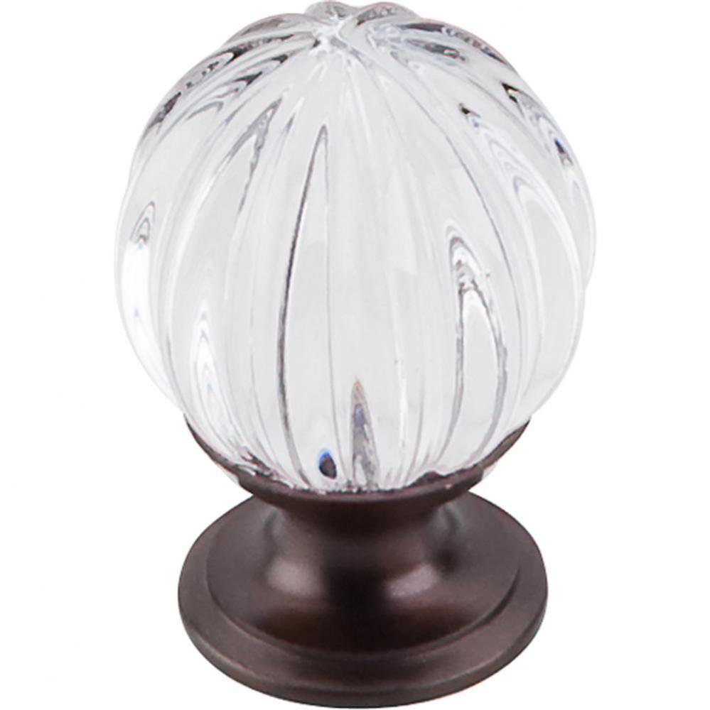 Clear Melon Crystal Knob 1 1/8 Inch Oil Rubbed Bronze Base