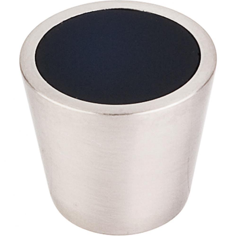 Black Crystal Center Knob 13/16 Inch Brushed Satin Nickel Shell