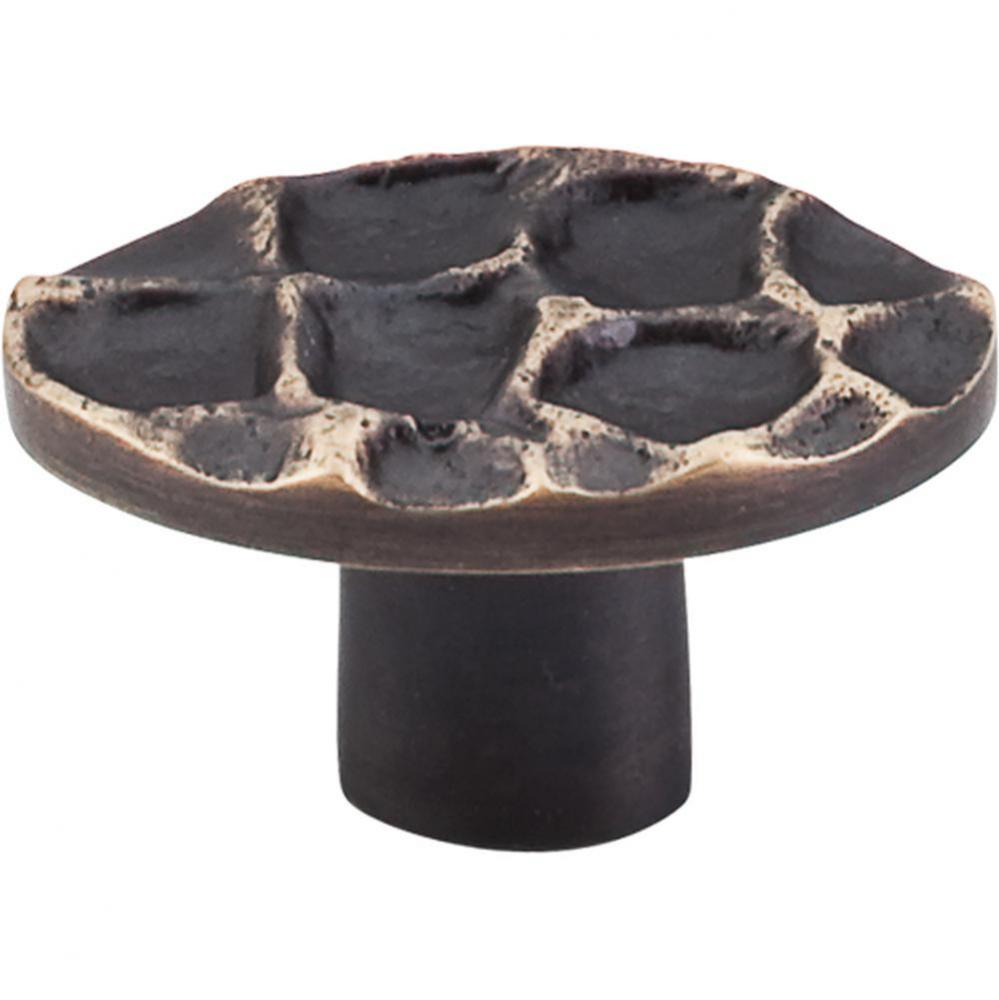 Cobblestone Oval Knob 2 Inch Brass Antique