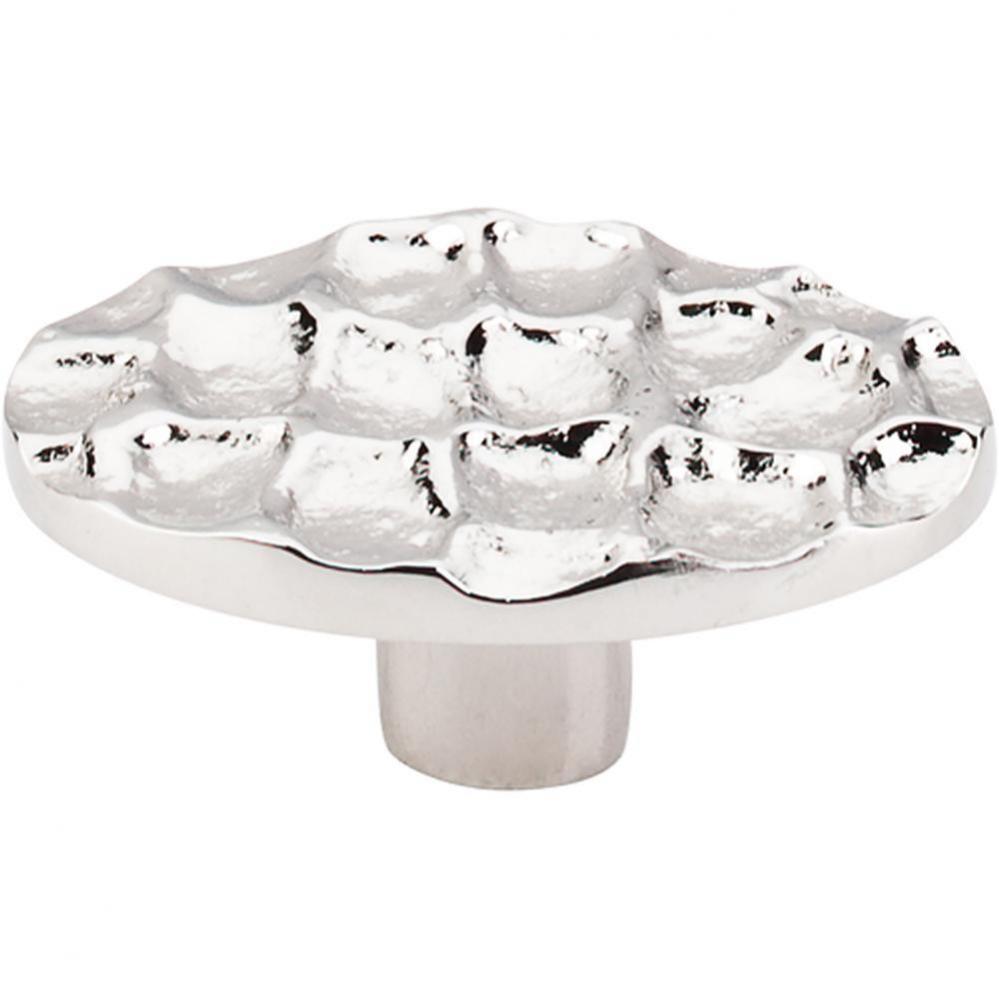 Cobblestone Oval Knob 2 5/8 Inch Polished Nickel