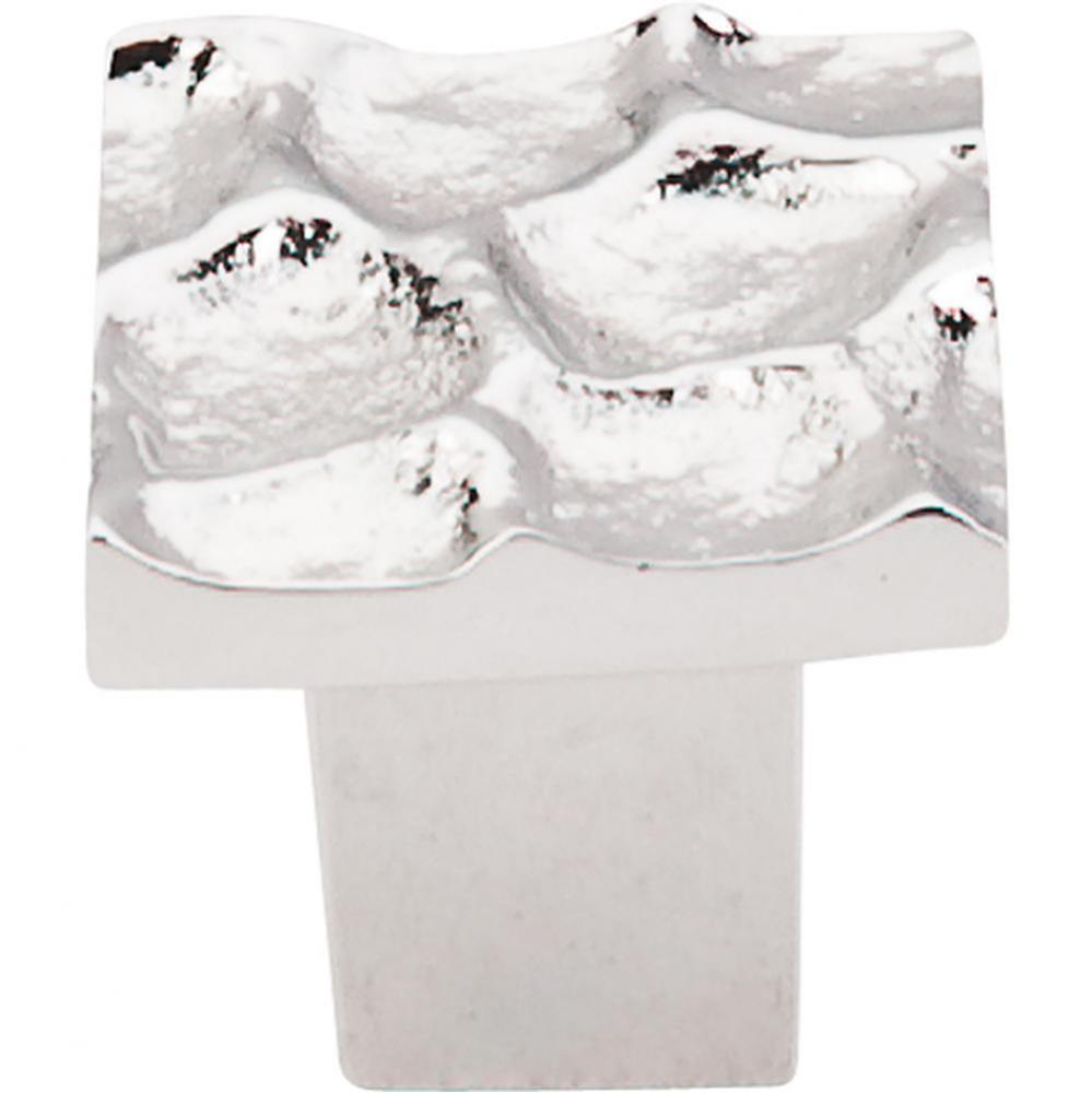 Cobblestone Square Knob 1 1/8 Inch Polished Nickel