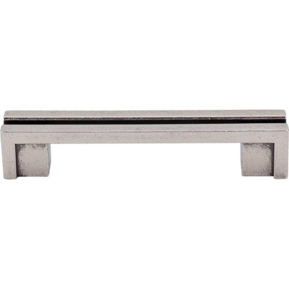 Flat Rail Pull 3 1/2 Inch (c-c) Pewter Antique