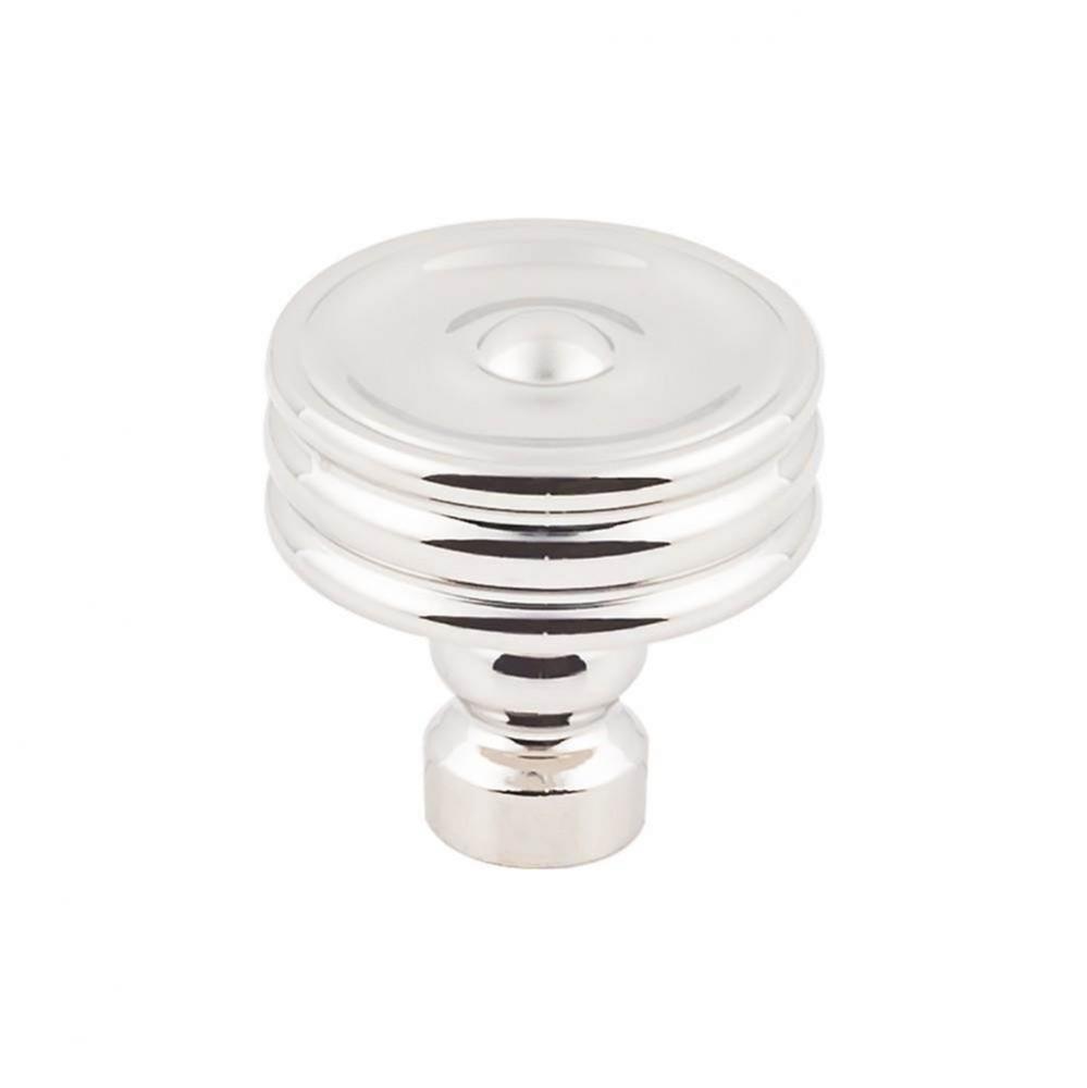 Brixton Ridged Knob 1 1/4 Inch Polished Nickel