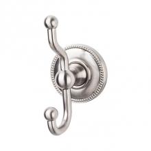 Top Knobs ED2BSNA - Edwardian Bath Double Hook Beaded Backplate Brushed Satin Nickel